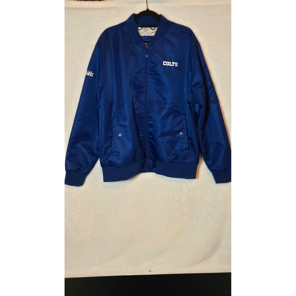 Indianapolis Colts Mens XL Blue Forever Blue Full Zip Bomber Jacket RN28876